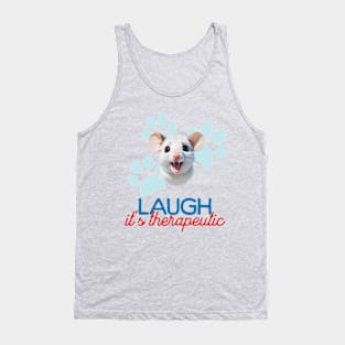 Cute Mouse Minimalist Style Art | Laugh, it's therapeutic. Tank Top